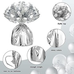 36 Pcs Metallic Balloon Weights Set Heavy Solid Metallic Anchor Balloon Silver