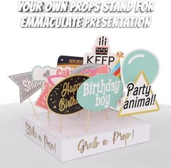 70pcs “ No Diy “ Birthday Photo Booth Props For All Ages “ Multi Colored “ Box S