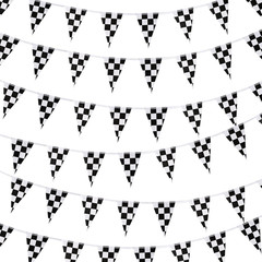 Checkered Flag Banner 33Ft Racing Pennant Flags for Nascar Race Car Sports
