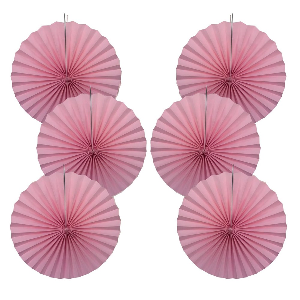 Pink Party Decorations Paper Fans Bulk 16 Inch Classroom Decor DIY Set 30 Color