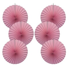 Pink Party Decorations Paper Fans Bulk 16 Inch Classroom Decor DIY Set 30 Color