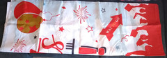 Red and white Congratulations Grad party banner 56×84 inches