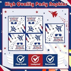 «Fighter Jet Birthday Party Supplies – Military Air Force Plates & Napkins Set,