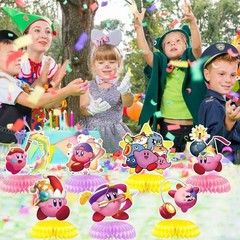 Kirby Honeycomb Centerpieces 3D Table Decorations Party Supplies