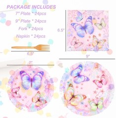 Butterfly Disposable Any Ocassion Tableware (Plates, Napkins, Forks)