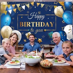 Conjunto De Decoración Para Fiesta De Cumpleaños En Tonos Azul Marino 50 PCS NEW