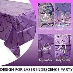 K-Style Birthday Decorations Iridescent Holographic Laser Tablecloth 2 Pack