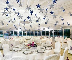 Paper Star Lantern Decorations with LED Lights-Set of 3 (24 in, 18 in, 12 in.)