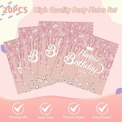 41Pcs Rose Gold Birthday Party Decorations – Pink Rose Gold Theme Supplies – …