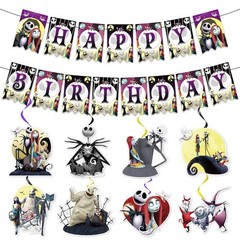 Halloween Birthday Decorations Banner and Hanging Swirls, Halloween Decorations