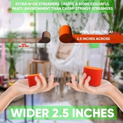 6 Rolls (2 pack for 12 total) of Party Streamers in Different Colors Red Blue