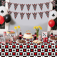 Casino Party Decorations – Poker Birthday Tablecloth, Rectangular Casino Plastic