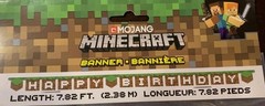 NEW MINECRAFT BIRTHDAY BANNER PARTY PAPER DECORATIONS 7.82 FEET