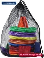 42 pcs 3-in-1 Carnival Games Set Plastic Colorful Cones Ring Toss Combo Set Outd