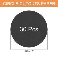 30 PCS Black Color Circle Cutouts Paper 7 Inch Round Cutouts
