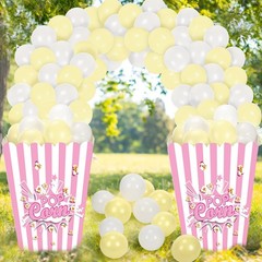 2 Pack Giant Popcorn Prop Cardboard Stand up with Balloons Movie 3D Popcorn B…