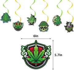 420 Decorations for Weed Party with Banner Balloons Backdrop & Hanging Swirls