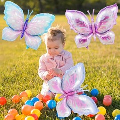 6 Pieces 39 Inches Butterfly Balloons – Large Gradient Butterflies Foil Mylar…