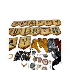 Harry Potter Themed Happy Birthday Banner Balloons Cupcake Picks & Cake Topper S