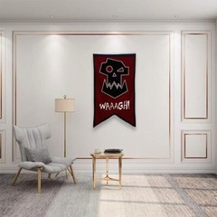 ORKS BANNER FLAG MAN CAVE BED ROOM HOME OFFICE PARTY DECOR 30X50 INCH RED