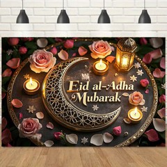 Eid Mubarak Party Background Eid Al Adha Islamic Holiday Art Decoration Backdrop