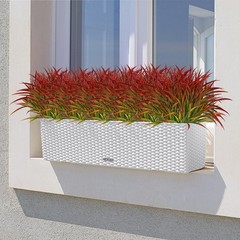 Ouddy Decor 16 Bundles Artificial Plants Outdoor Fake Grass Large, Red
