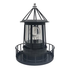 Solar Powered Rotating Lighthouse Light for Outdoor Garden Patio and Lawn Use