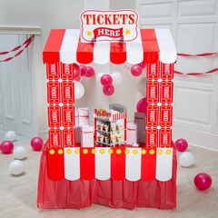 Carnival Ticket Booth Tabletop Hut Decorating Kit with Frame – 6 Pc