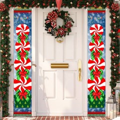 Christmas Decorations Peppermint Candy Snowflakes Door Banner Xmas Gift 12″x71″