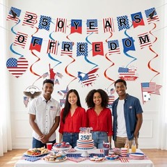 250 Anniversary party Decorations – 10 pcs 250 Years of Freedom Banner