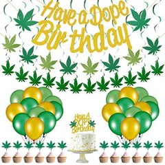 Weed Party Decorations for Adults,420 Decorations,Weed Decorations Set Includes