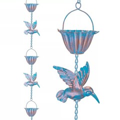 Functional Hummingbird Rain Chain 13 1FT Designed for Easy Installation