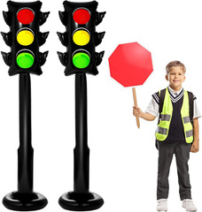 2Pcs 59Inch Jumbo PVC Stop Light Balloons Inflatable Traffic Light Balloons Race