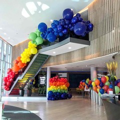 Assorted Colors Rainbow Balloons 50 pcs 12 Inch Multicolor Colorful Latex Hel…
