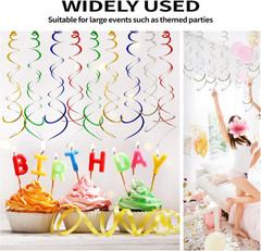 30 Pieces Silver Hanging Swirl Party Decorations Foil Decorations Ceiling Swirl