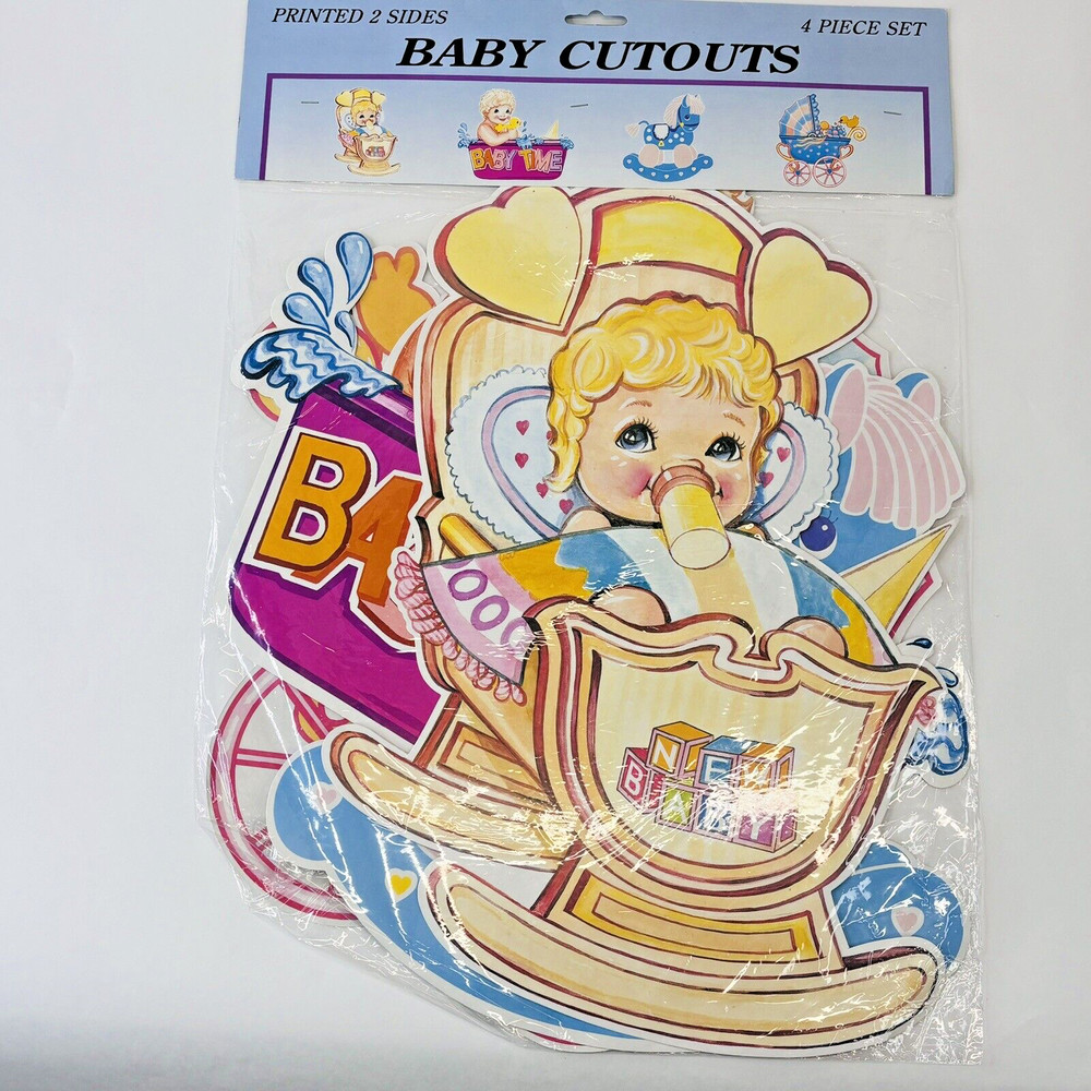 Vintage 1994 Baby Cutouts 4 Piece Set Double Sided Magic Creations New