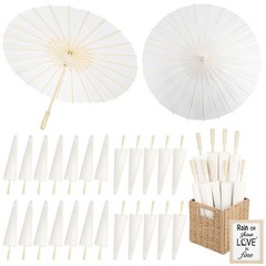 24 Pack Paper Umbrellas for Weddings 23.6 Inch White Paper Parasols for Guest…