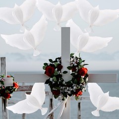 Dove Memorial Balloon for Release, Biodegradable Funeral Remembrance Angel