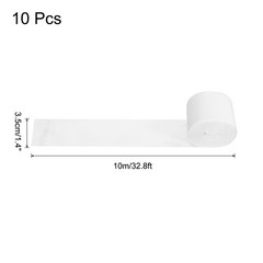 Crepe Paper Streamers 10 Rolls 328ft for Decor, White(1.4 in x 32.8 Ft/Roll)
