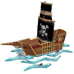 Pirate Ship Centerpiece 18.5″ x 25.5″ Paper Pirate Party Halloween Decoration