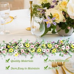 6.5 Ft Spring Summer Flower Vine Garlands Artificial Wildflower Wisteria Lave…