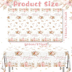 3Pcs Pink Little Pumpkin Table Cloth for Girl, Boho Fall Baby Shower