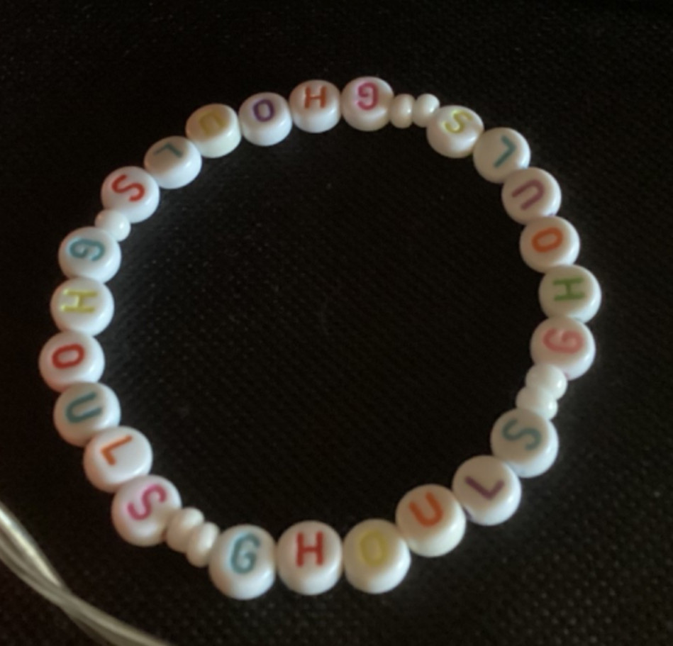 Halloween Multi Coloured “Ghouls” Worded Elasticated Bracelet