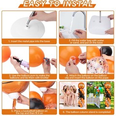 2 Sets Basketball Balloon Column Stand Kit Balloon Arch with Adjustable Stand…