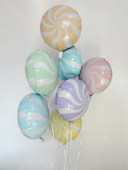 7 Colors Macaron Candy Balloons 18 Inch/Round Lollipop Foil Balloons for Spri…