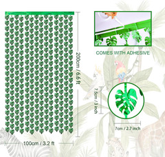 Tropical Luau Party Decorations 2Pack of 3.3X6.6Ft Green Tropical Palm Leaves Ph