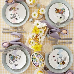 Lenox Dinnerware Set, Peanuts Easter Snoopy 4-Piece 4 Count, Multicolor