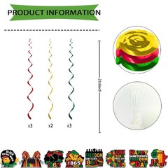 Juneteenth Banner Decorations, Red Yellow Black and Green Backdrop Decorations