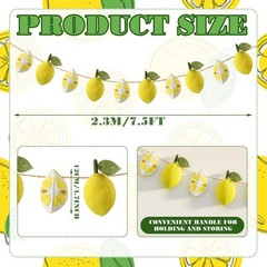 Felt 3D Lemon Garland Wool Felt Lemon Ball Banner Lemonade Birthday Party Dec…