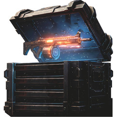 SP13556 Duty Call Rifle Gun Weapon Pack Punch Loot Crate Video Game Prop Cardboa